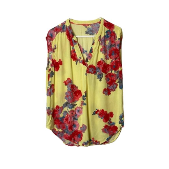 Joules Tops Joules Yellow Floral Jae Sleeveless Blouse Womens 2 Poshmark